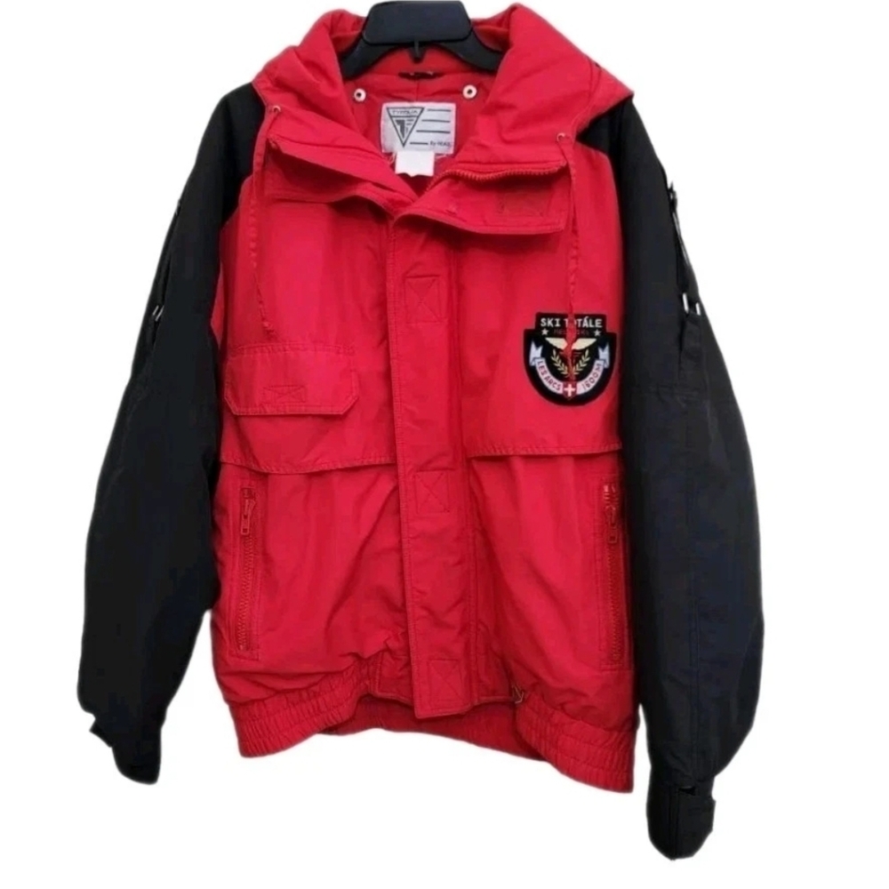 vintage TYROLIA‎ Large 90s Puffer Insulated Ski Jacket Ski Totale Les Arc Patch